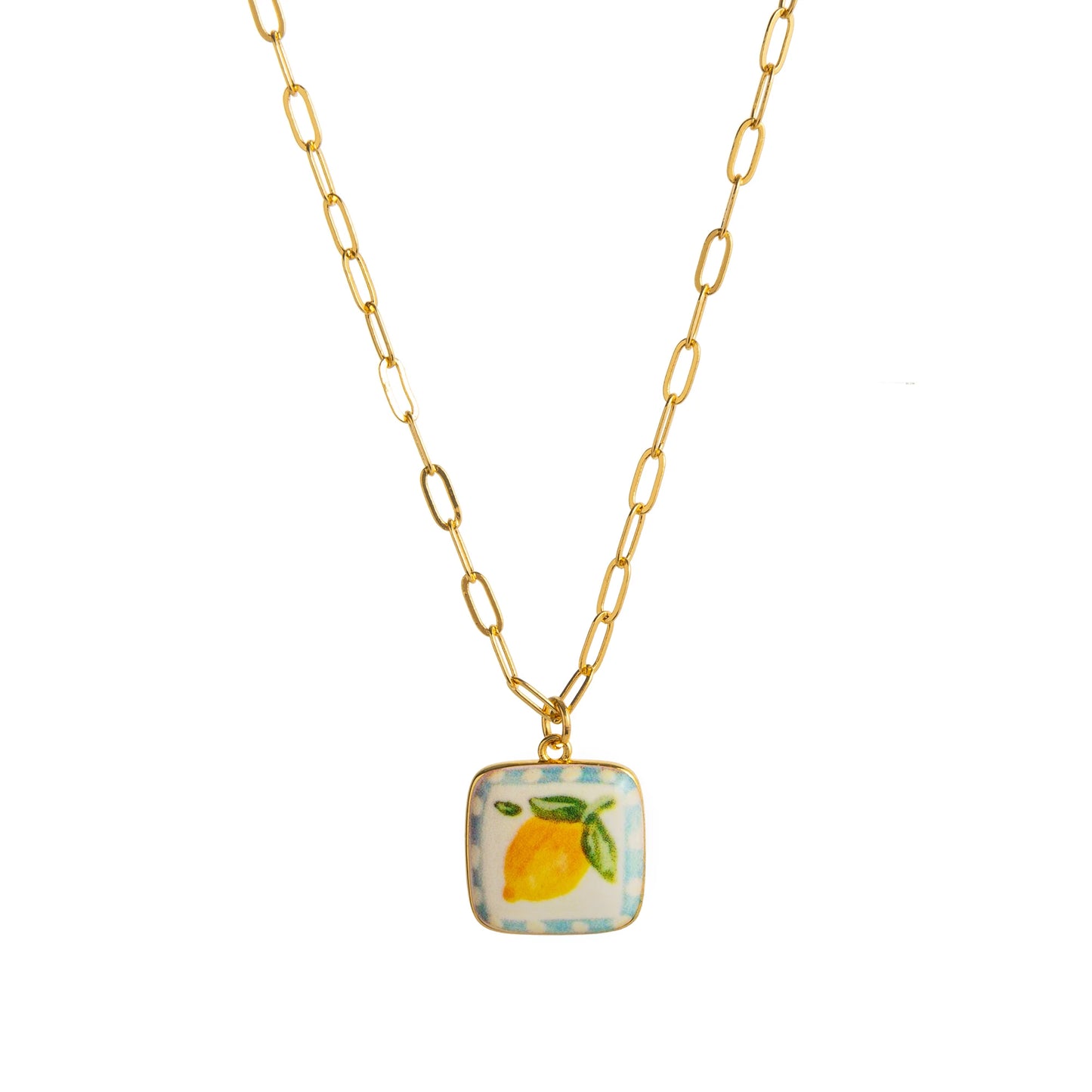 Painted Plants Charm Necklace