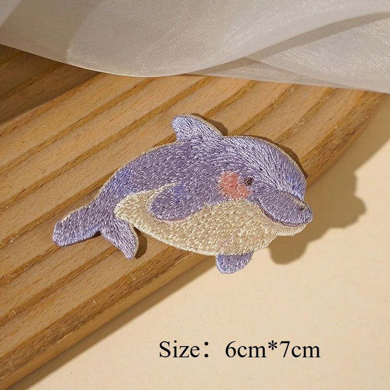 Sealife Embroidered Iron-On Patch