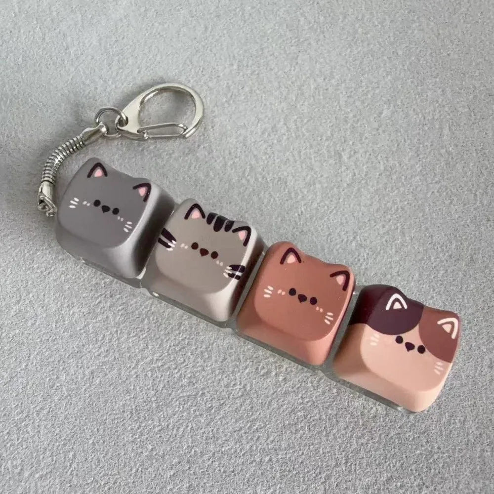 Kitty Cat Clicking Keyboard Key Fidget Keyring