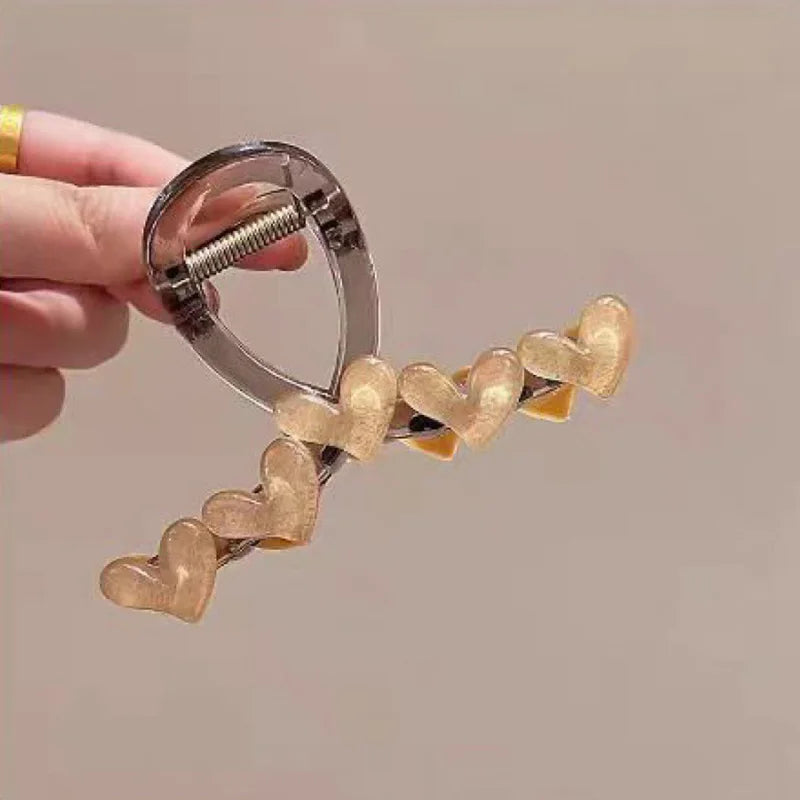 Row of Hearts Hair Claw Clip