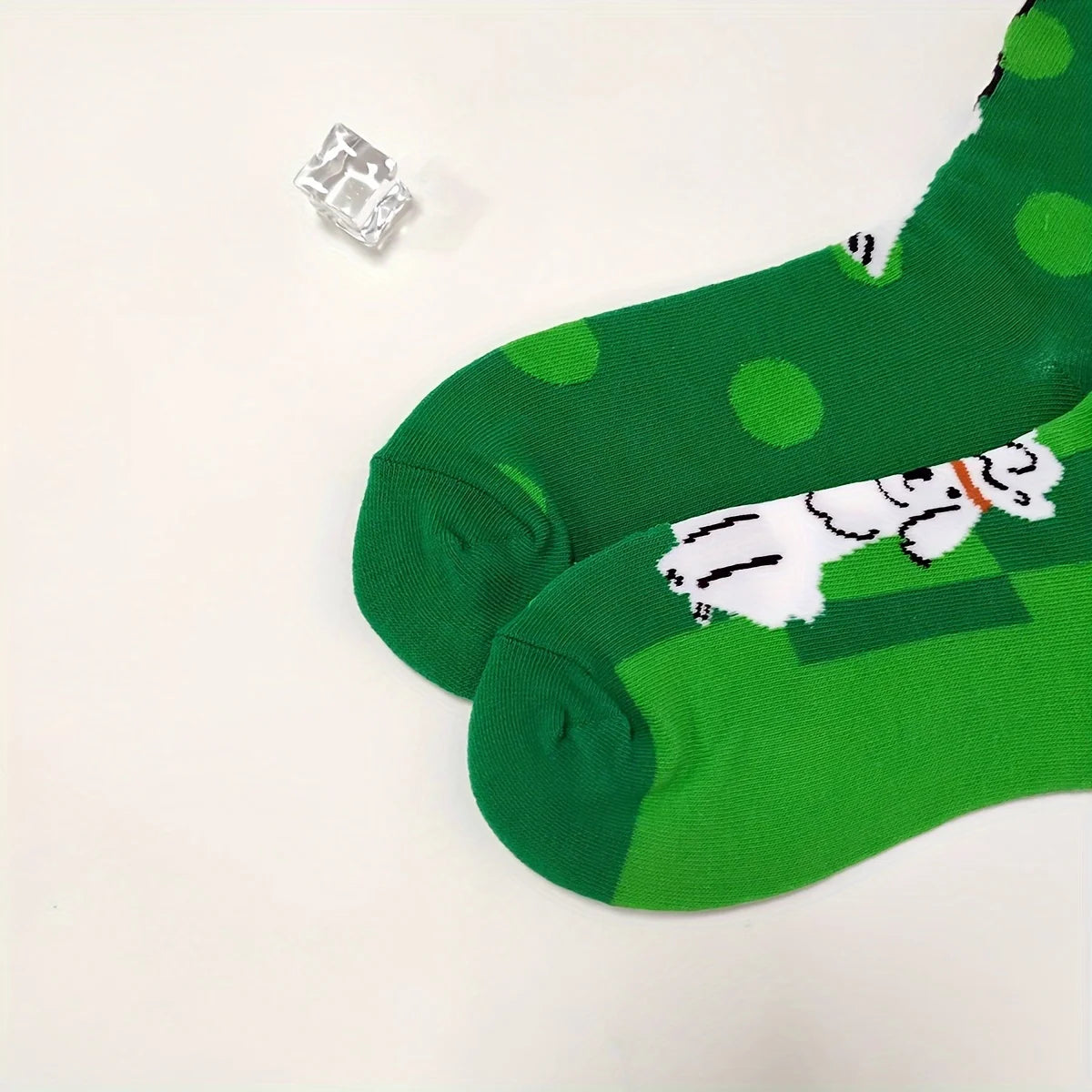Curly Poodle Crew Socks - Ice Cream Cake