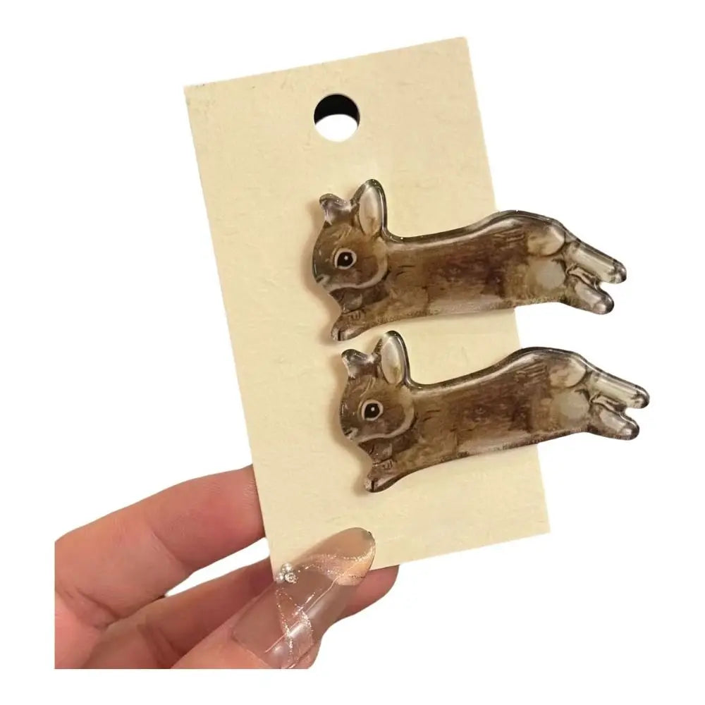 Glossy Bunny Hairclip Set (2pcs)