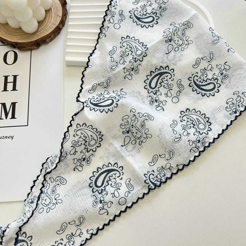 Floral Print Cottagecore Scarf - Ice Cream Cake