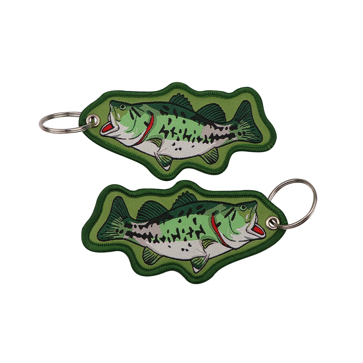 Fish Shape Embroidered Key Tag Lucky Fish Keychain Outdoor Fishing Backpack Car Key Ring Pendant Fisherman Gift Accessory - Ice Cream Cake
