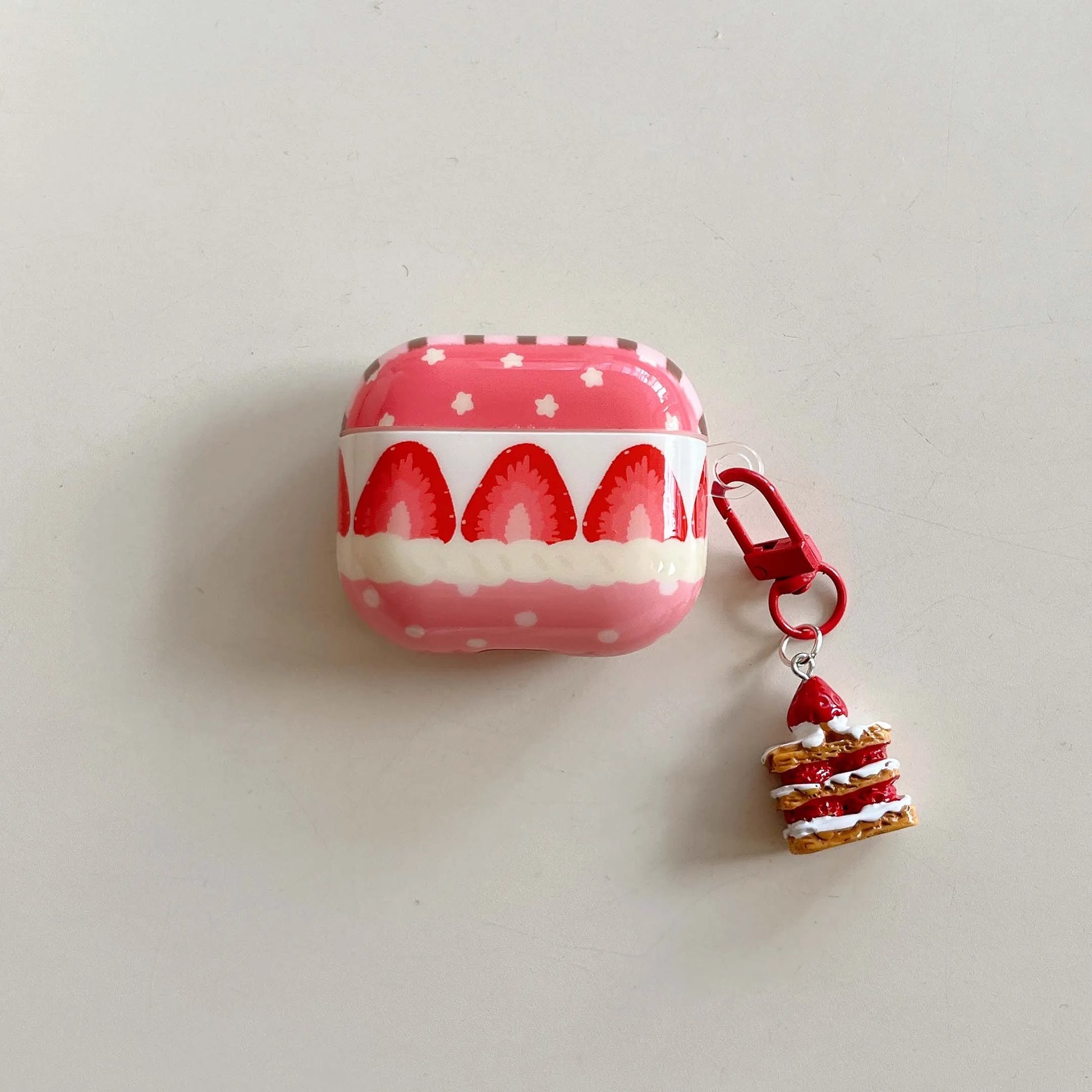 Sweet strawberry stars pendant cake imd earphone case wireless bluetooth charging box for apple airpods 1 2 3 4 pro 2nd cover - Ice Cream Cake