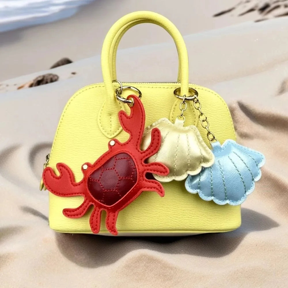 Lovely Beach Style Pu Leather Lobster Pendant Cute Summer Pu Crab Keychain Fashion Hanger Bag Charm Men - Ice Cream Cake