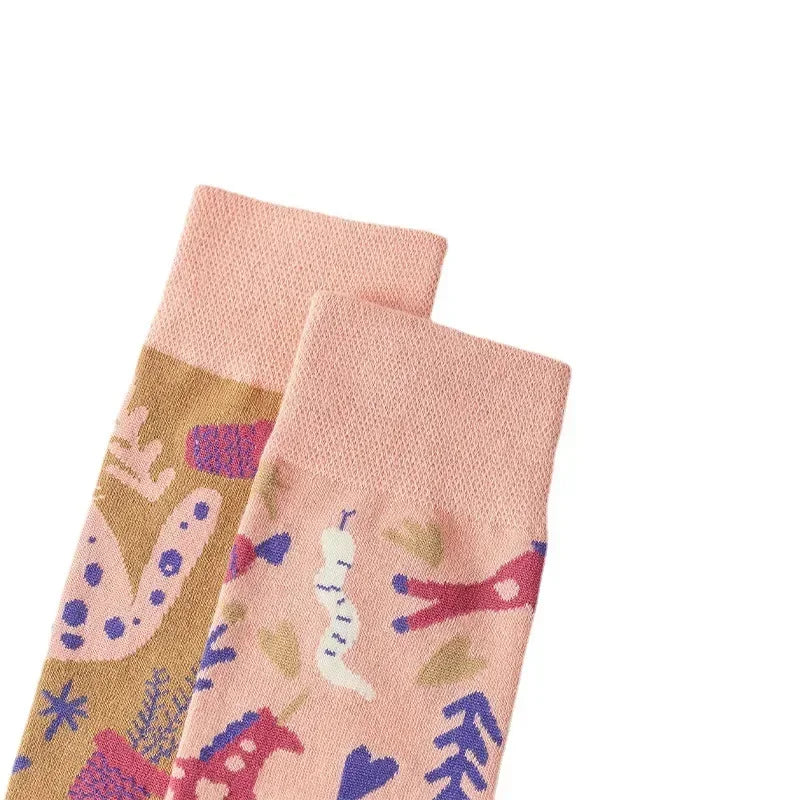 Mismatched Pop Colour Crew Socks (12 Designs) - Ice Cream Cake