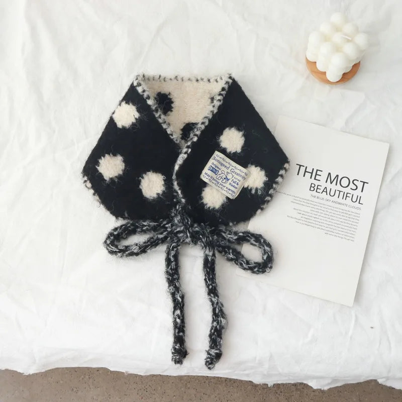 Polka Dot Earmuff Bonnet Scarf