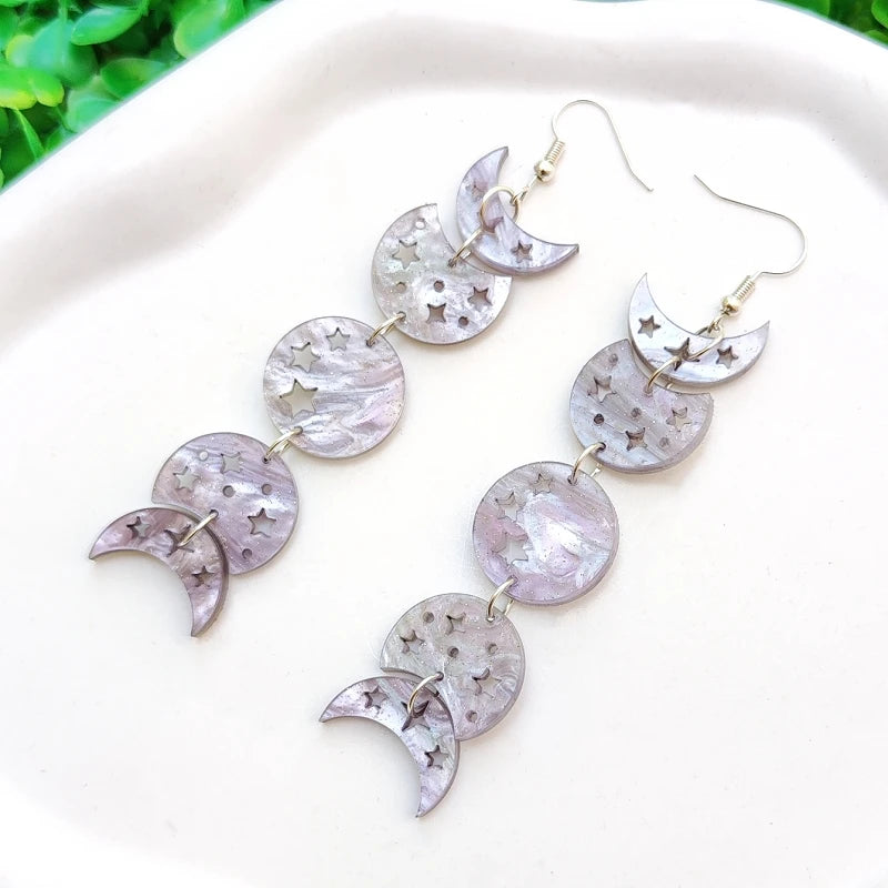 Moon Phases Drop Earrings