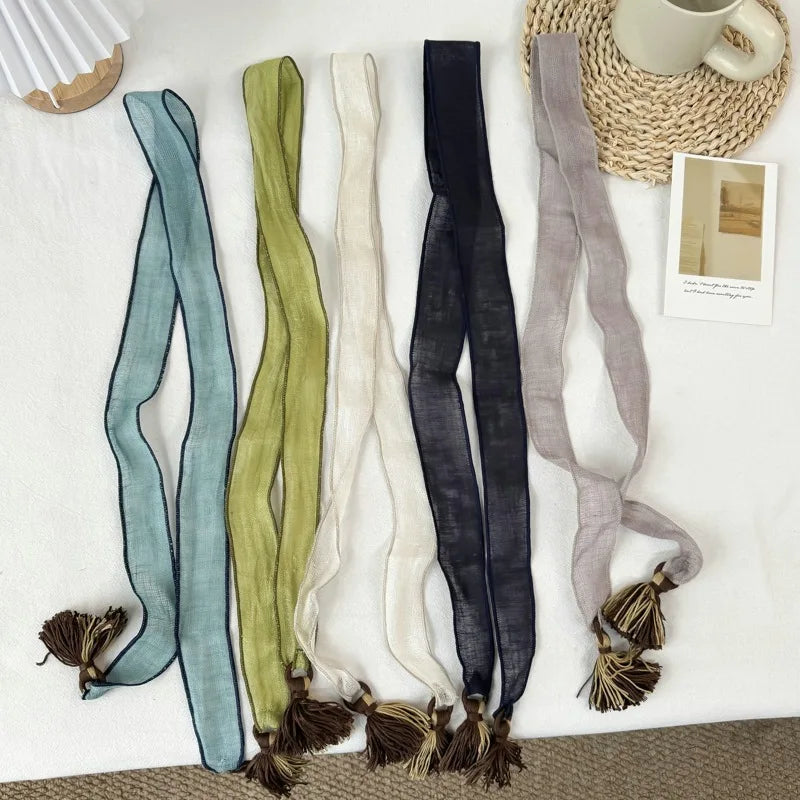 Skinny Tassel Scarf - Ice Cream Cake
