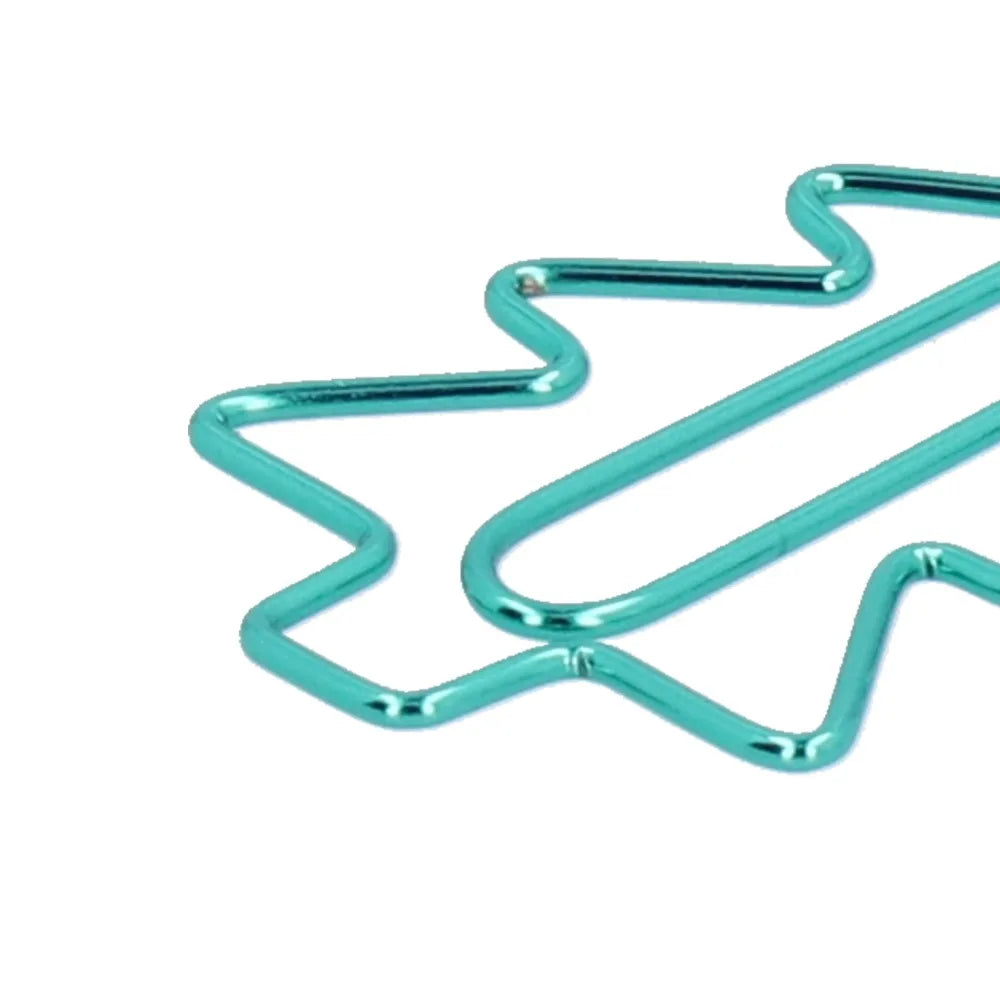 20PCS Tree Shape Mini Paperclip Electroplating Metal 32*24mm Iron Paper Clip Mini Size Dark Green Tree Shape Paperclip - Ice Cream Cake
