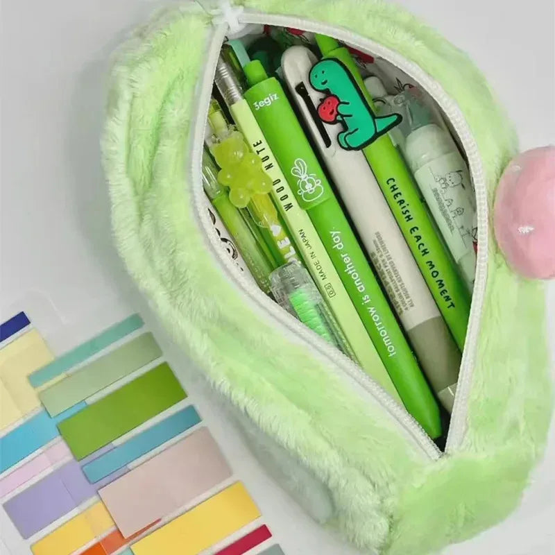 Large Capacity Cute Plush Pencil Case | Multifunctional Stationery Storage Bag - Ice Cream Cake