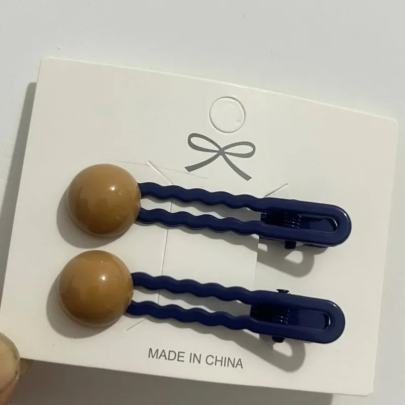 2Pcs/Set Simple Hair Clips For Girls Cute Hair Barrettes Baby Hairpins Kids Headwear Clips For Hair Bobby Pins Hair Accessories - Ice Cream Cake
