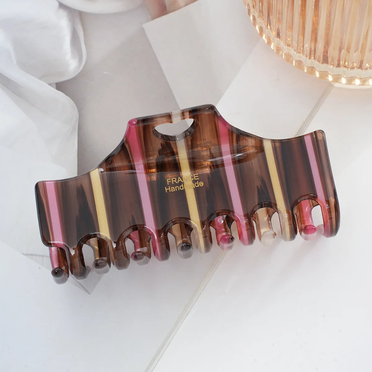 Glossy Stripe Acrylic Hair Claw