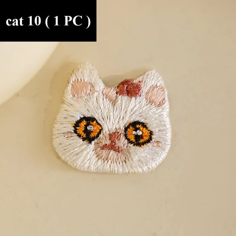 Kitty Cat Embroidered Iron on Patch (15 Designs) - Ice Cream Cake