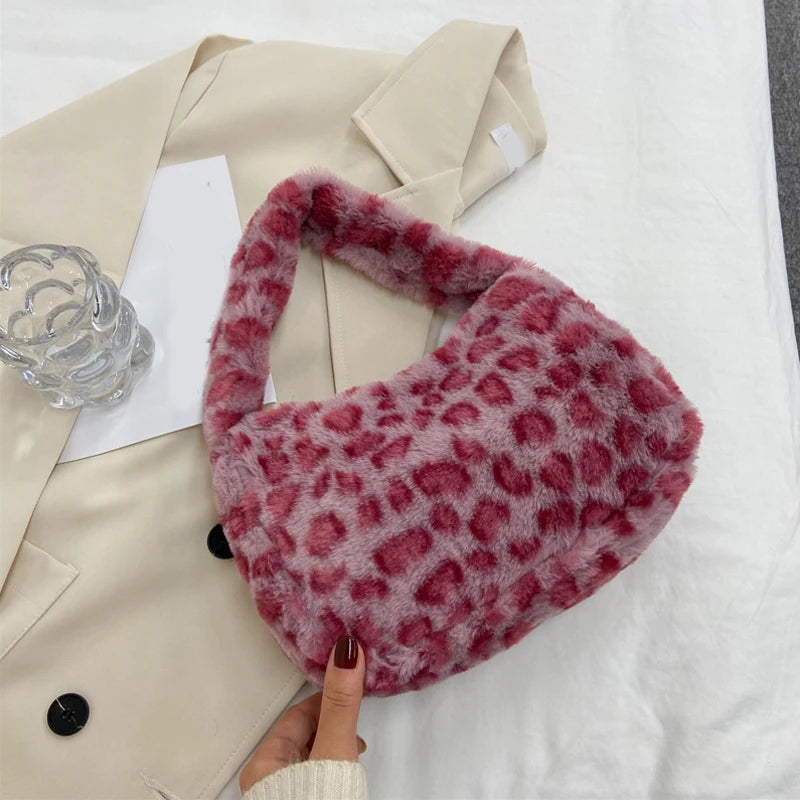 Faux Fur Animal Pattern Purse
