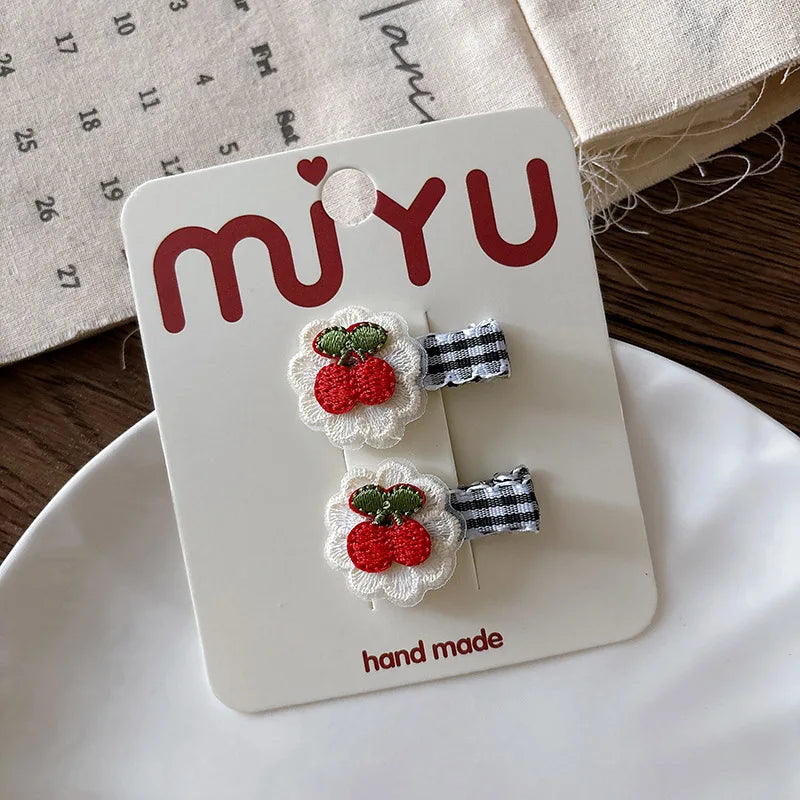 Cottagecore Fruit and Star Hair Clip Set - Ice Cream Cake