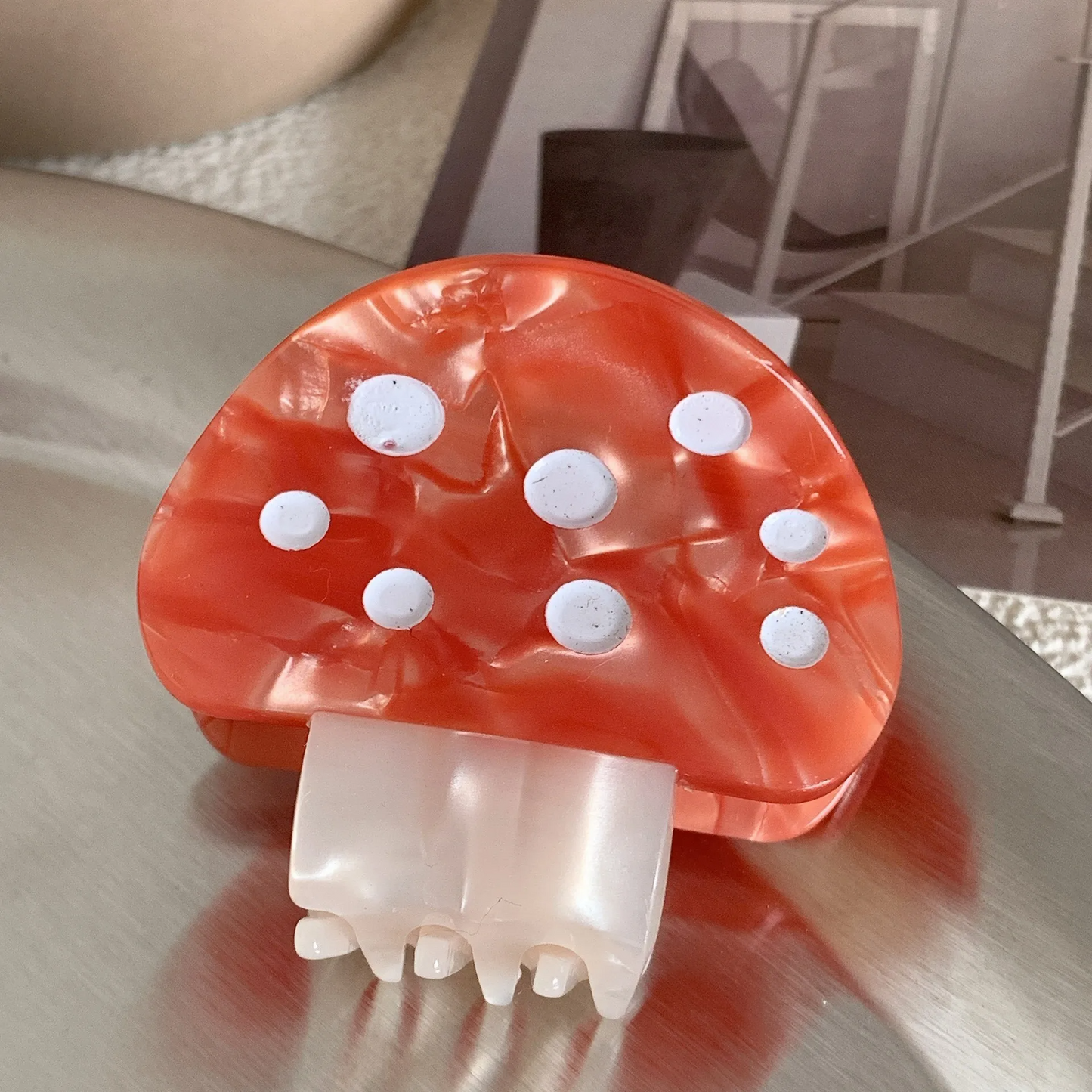 Mushroom Acrylic Hair Claw Clips (4 Colours)