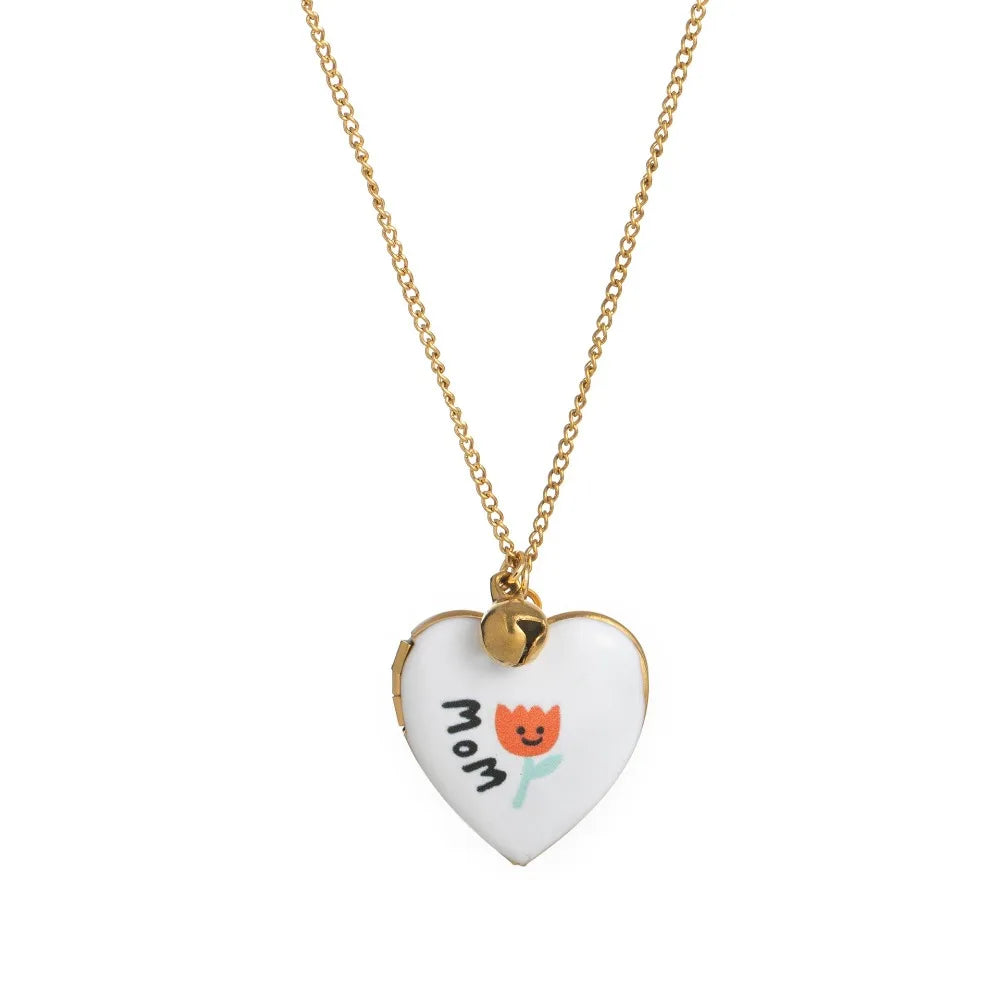 Zircon Photo Album Necklace Gold-plated Adjustable Heart-shaped Necklace Opening And Closing Pendant Necklaces Jewelry Gifts - Ice Cream Cake