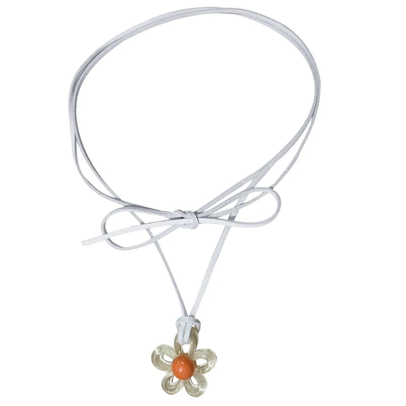 y2K Glossy Daisy Rope Necklace
