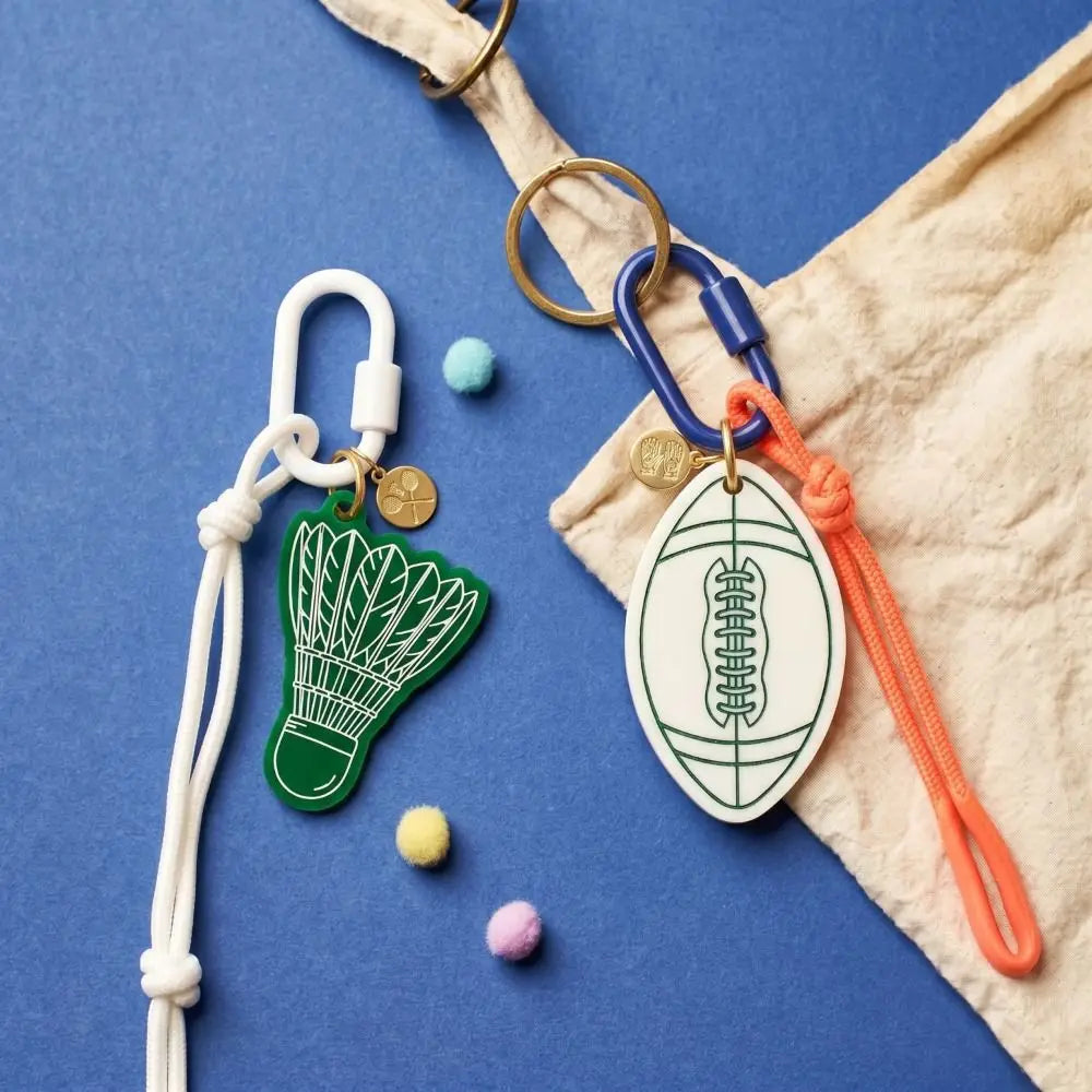 Weave Rope Rope Woven Acrylic Keychain Contrasting Color Golf Sports Series Pendant Tennis Geometric Shape Bag Chain Charms - Ice Cream Cake