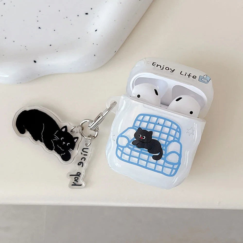 Black Cat AirPods Charger Case Cover
