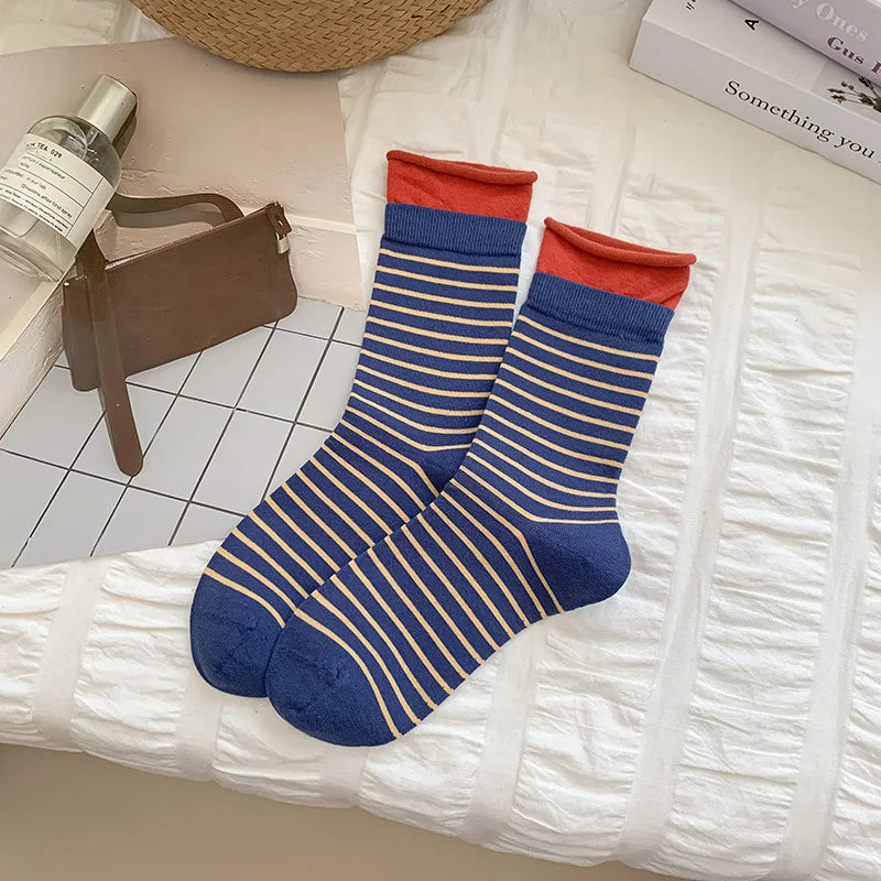 Colourblock Stripe Crew Socks