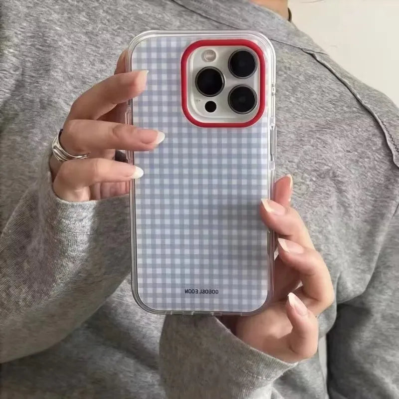 Gingham Check iPhone Case with Wrist Strap Option