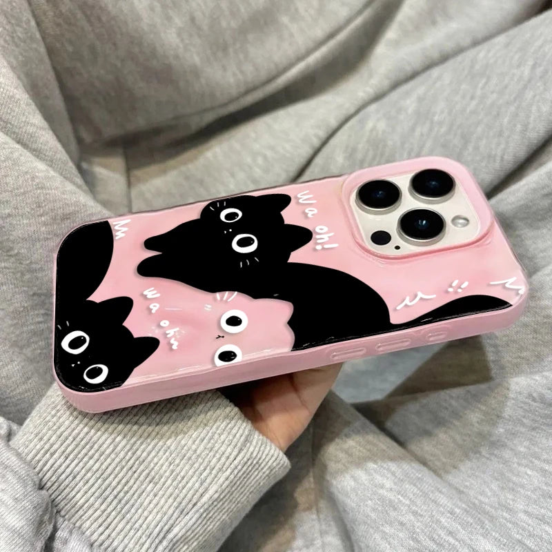 Black Cat Couple iPhone Case
