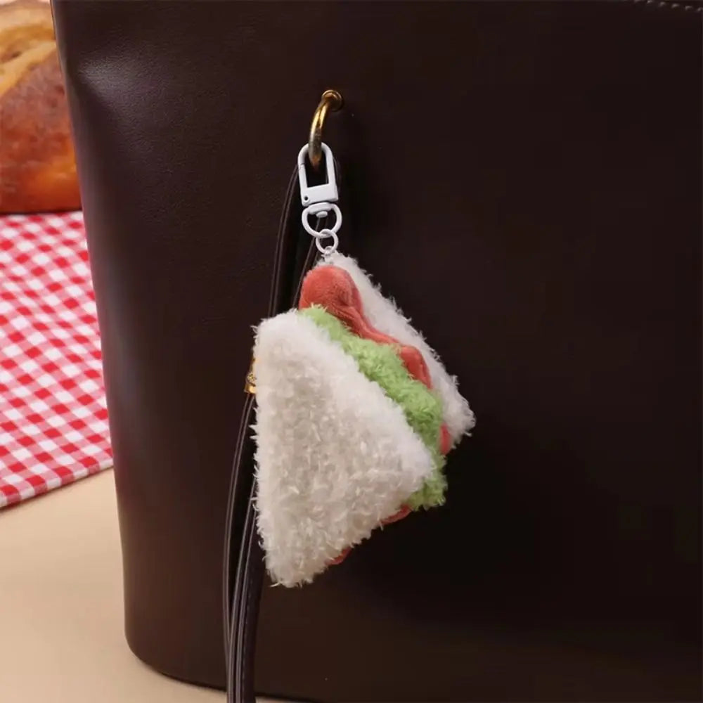Korean Hamburger Simulation Food Keychain Stereoscopic Creative Sandwich Dessert Keyring Car Key Accessories Couple Gifts - Ice Cream Cake