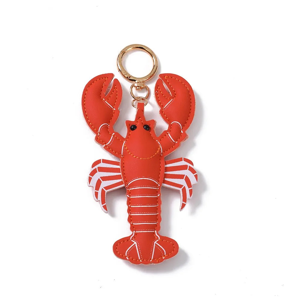 Lovely Beach Style Pu Leather Lobster Pendant Cute Summer Pu Crab Keychain Fashion Hanger Bag Charm Men - Ice Cream Cake