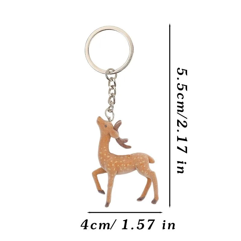 Flocked Deer Coquette Clip-On Charm Keychain