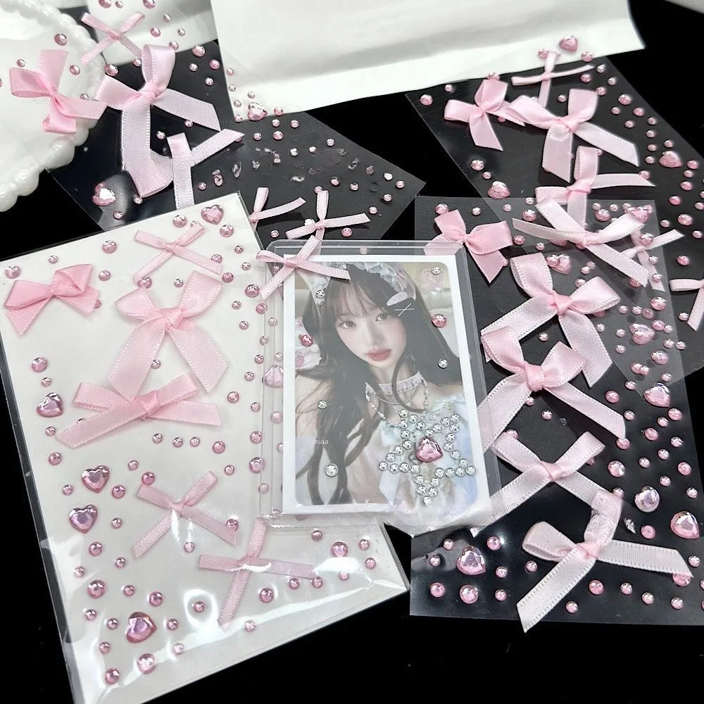 3D Ribbon Bows and Gems Sticker Sheet