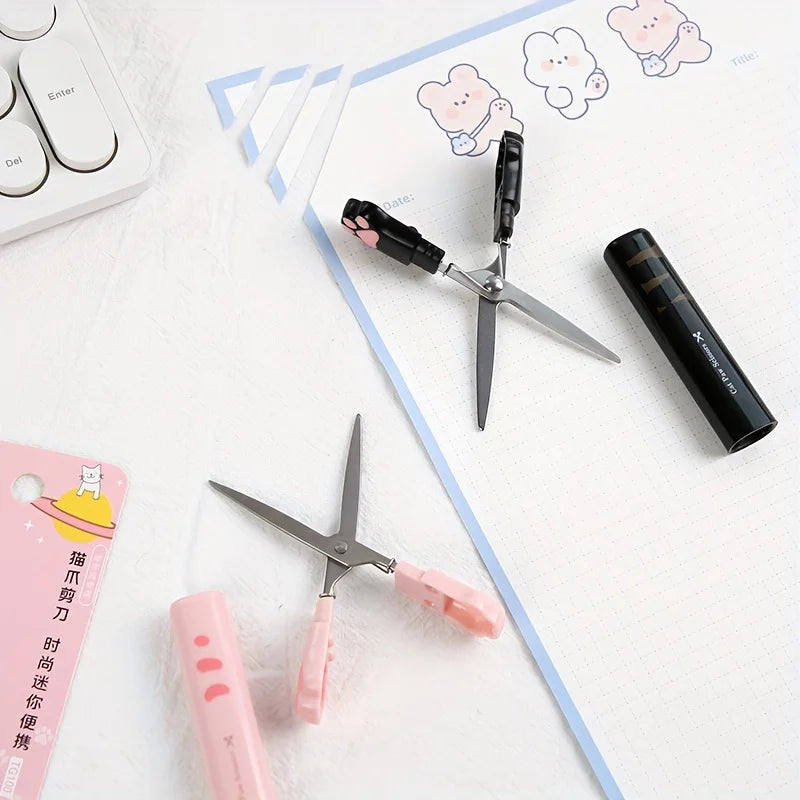 Kawaii Cat Claw Scissors Portable Cute Small Scissor Student Office Multi-functional Scissors Tiny Scissor Stationery - Ice Cream Cake