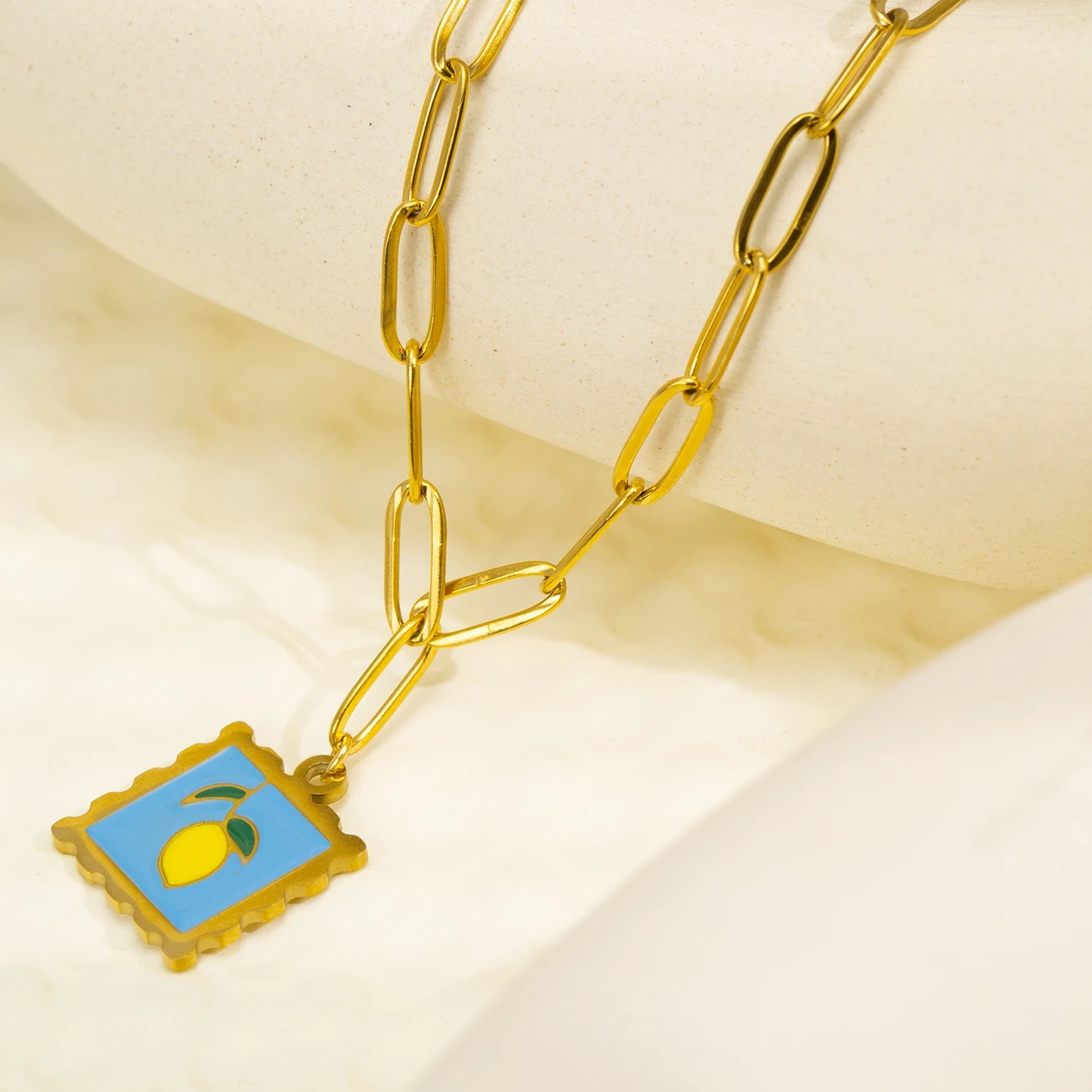 Fruit Stamp Charm Necklace (3 Designs)