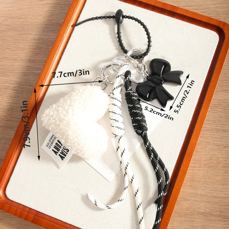 Fluffy Heart Clip-On Bag Charm