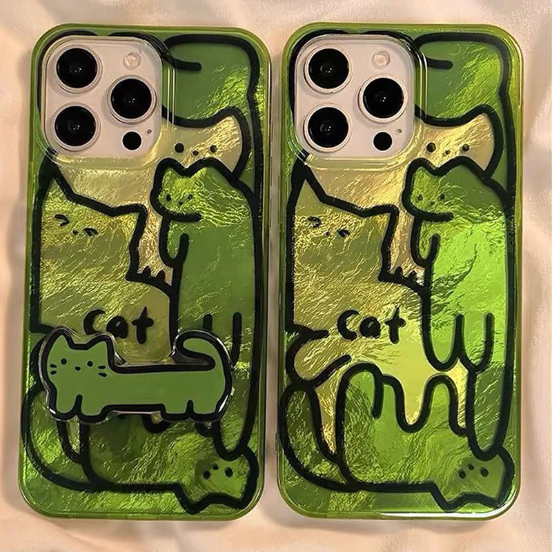 Stained Glass Cats and Dogs iPhone Case