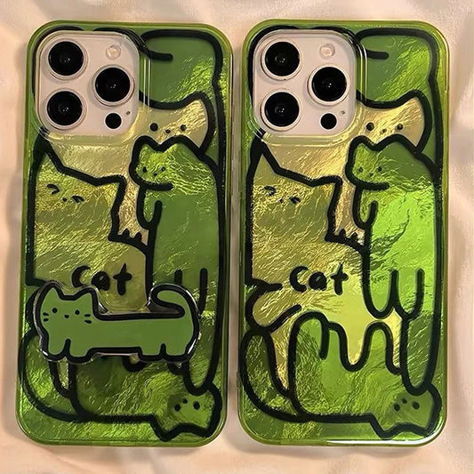 Stained Glass Cats and Dogs iPhone Case - Ice Cream Cake