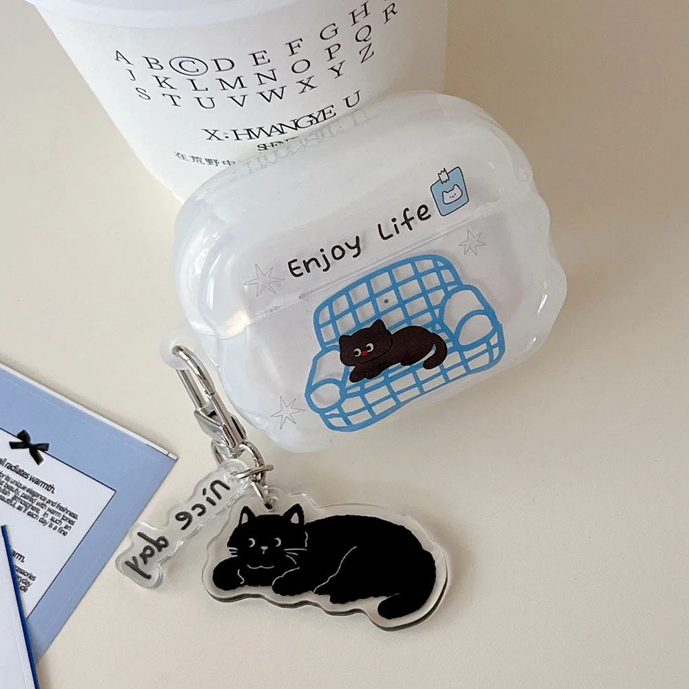 Black Cat AirPods Charger Case Cover
