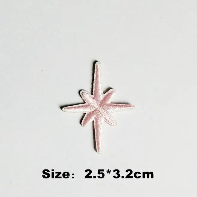10pcs Self-adhesive Star Embroidery Patches for Clothes Gold Silver Star Shiny Sticker Iron on Clothing Applique Stripes - Ice Cream Cake