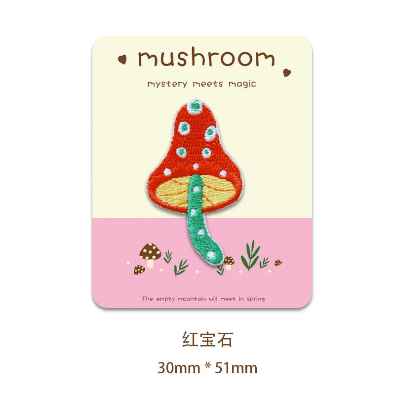 Embroidered Colourful Mushroom Patch