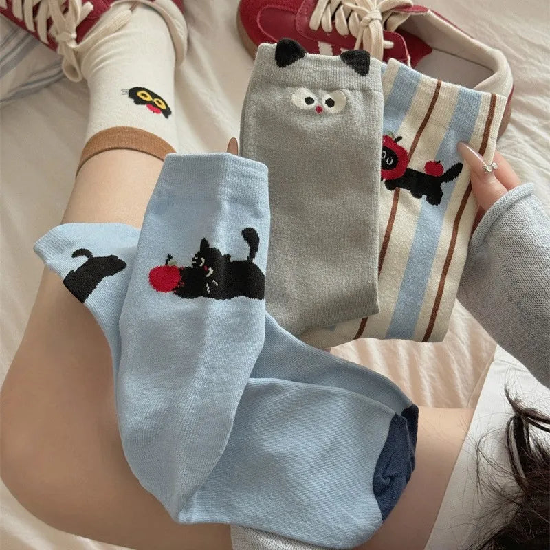 Cartoon Cats Crew Socks