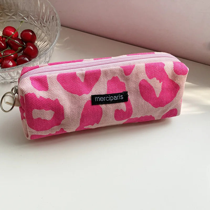 Korean Fashion Plaid Travel Makeup Kits Cosmetic Storage Bag Women Handbags Wallet Organizer Cute School Pencil Cases Pouch Bags - Ice Cream Cake