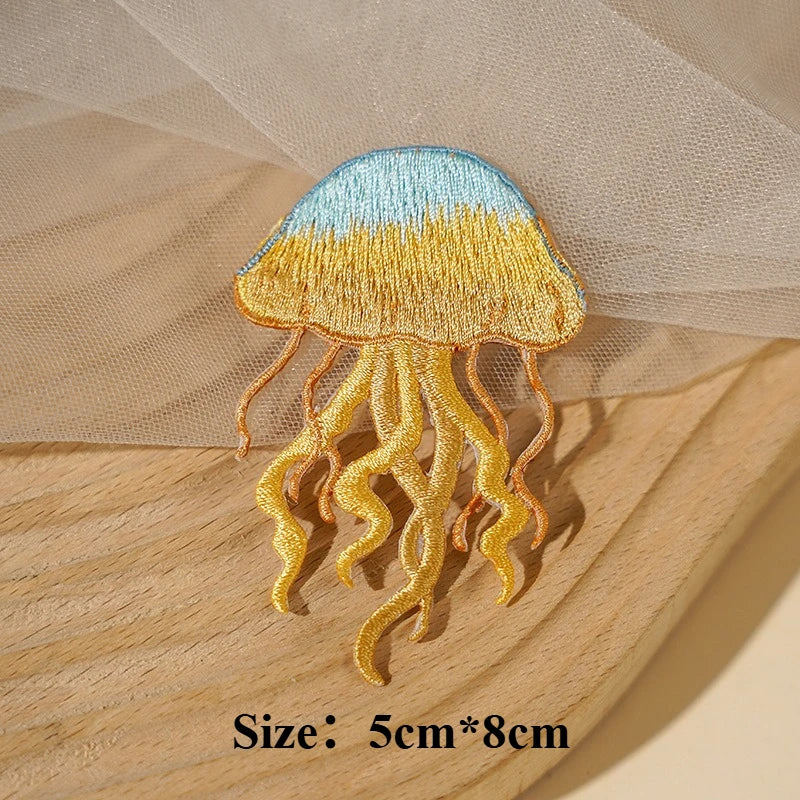 Sealife Embroidered Iron-On Patch