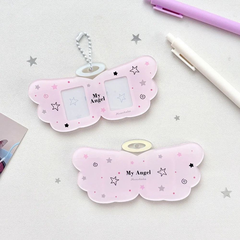 INS Angel Wings Card Sleeve Pendant Bag Pendant DIY Design Card Cover Clear Photocard Holder - Ice Cream Cake