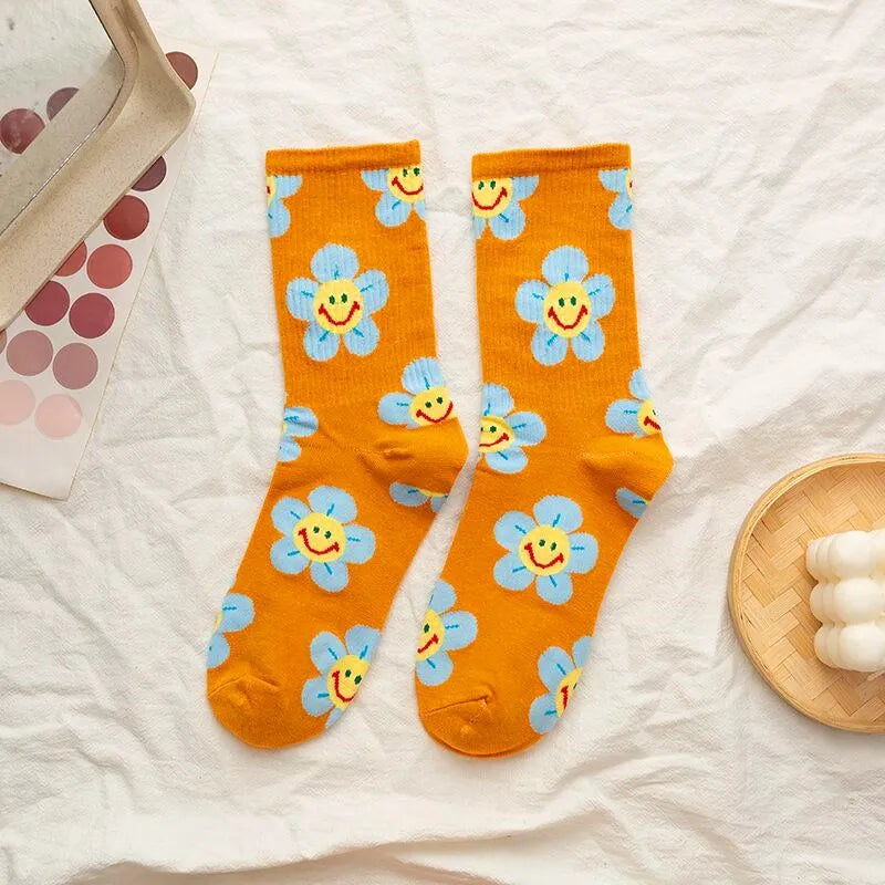 Smiling Daisy Crew Socks