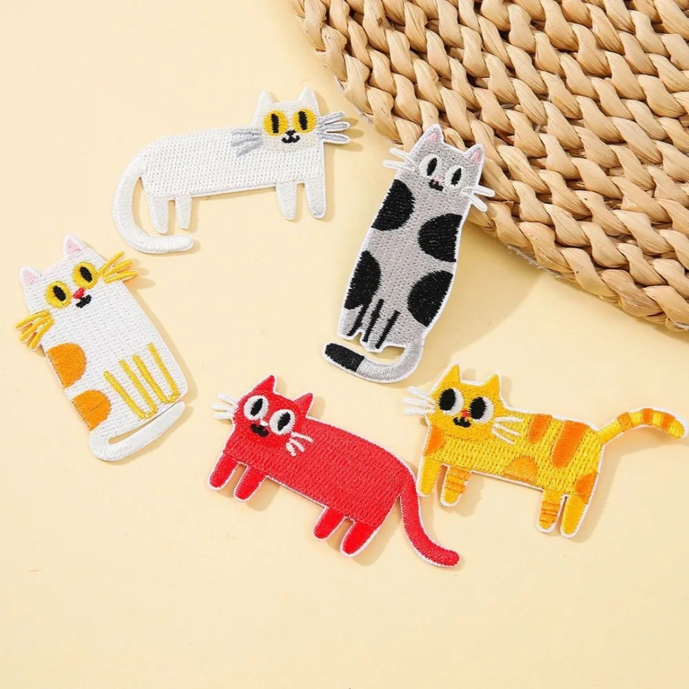 Cartoon Cat Embroidered Iron-On Patch