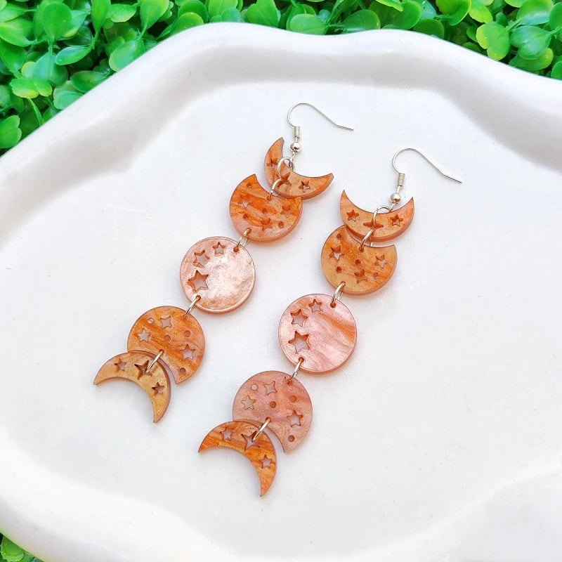 Moon Phases Drop Earrings