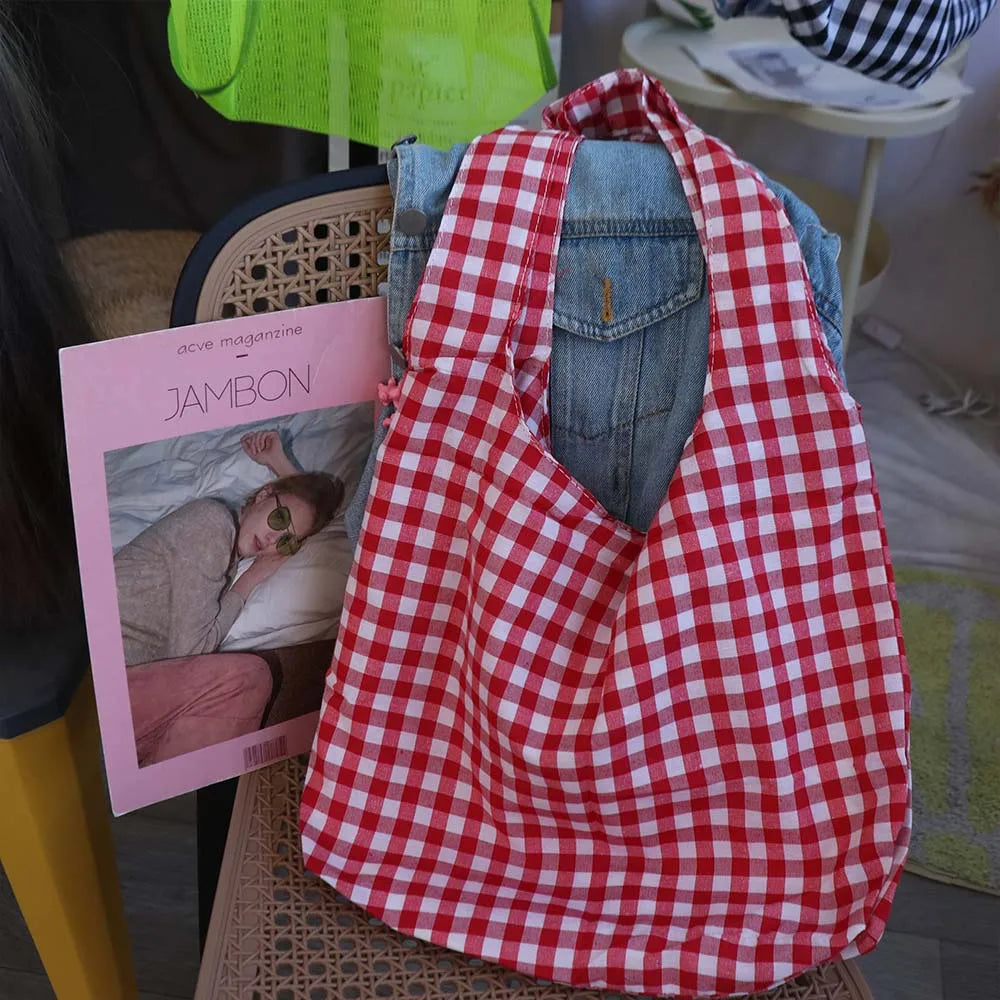 Gingham Tote Bag (4 Colours) - Ice Cream Cake