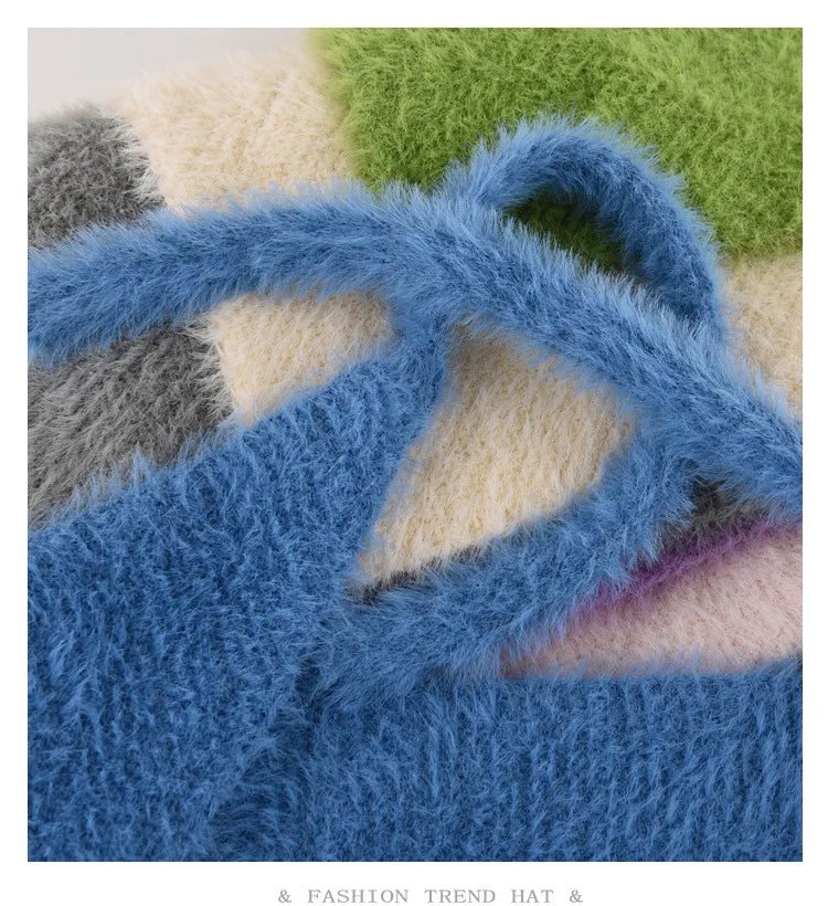Fuzzy Knit Bonnet